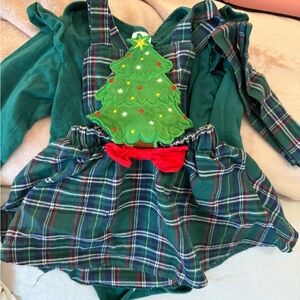 Festive Green Plaid Christmas Dress